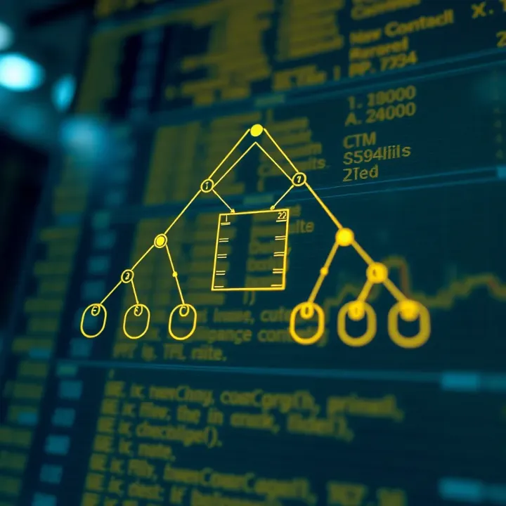 Algorithmic Construction of an Optimal Binary Search Tree Graph illustrating the algorithmic approach to constructing minimal cost binary search trees