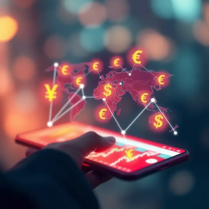 Illustration of interconnected global currency symbols highlighting international forex market accessibility