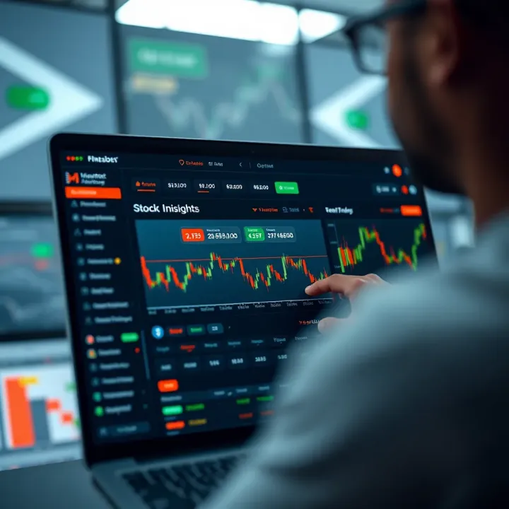 Dashboard of a trading app showing zero brokerage benefits and stock market charts