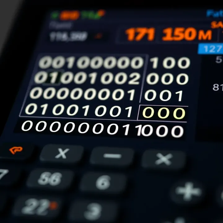 User Interface of a Binary Operations Calculator Screenshot of a binary operations calculator interface displaying various binary arithmetic functions