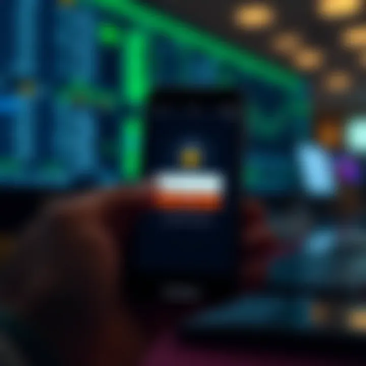 Secure login screen on a mobile device emphasizing data protection for trading apps