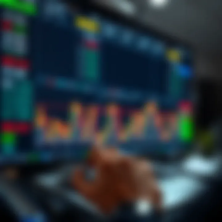 Practice Trading with Market Trend Analysis Graphical representation of stock market trends used for practice trading and skill improvement