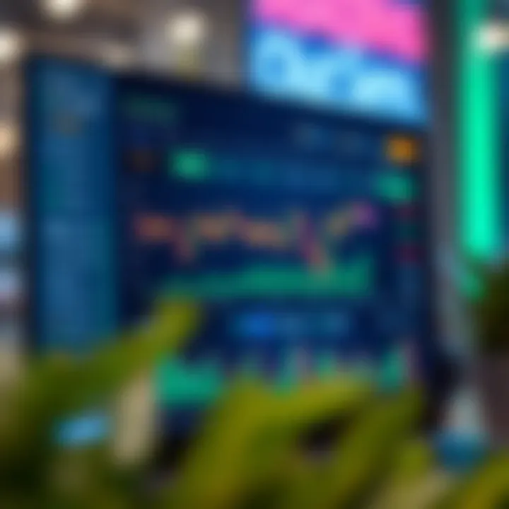 Trading App Dashboard Displaying Market Trends Dashboard view of a popular Indian trading app showing stock charts and market trends