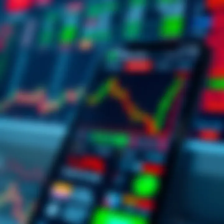 User interface of a trading application showing stock charts and market trends