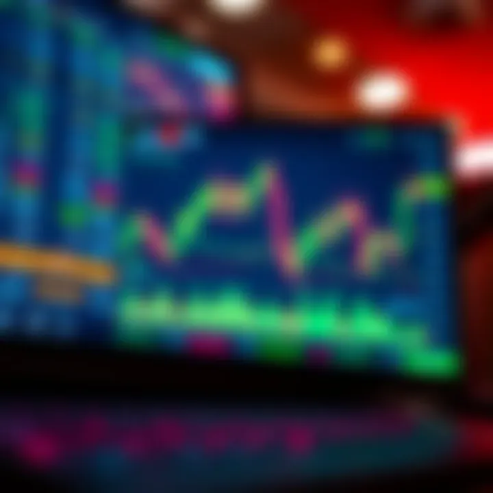 User interface of a top trading application displaying stock charts and market data