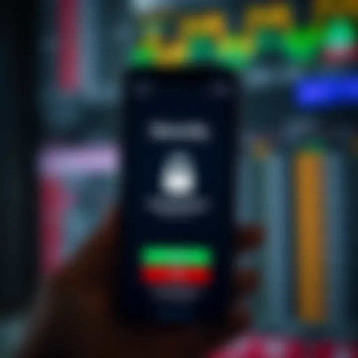 Secure login screen on a smartphone with security icons indicating data protection