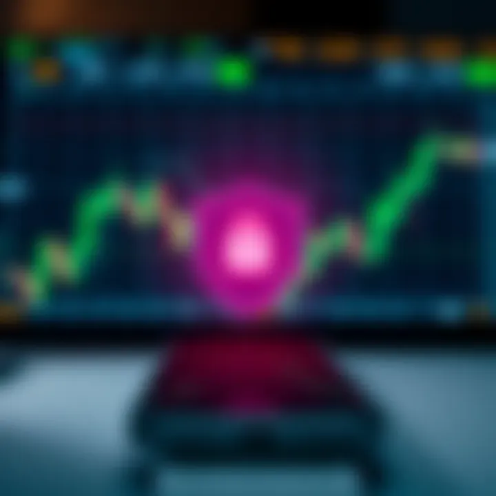 Security shield icon overlaying a smartphone symbolizing secure trading environment