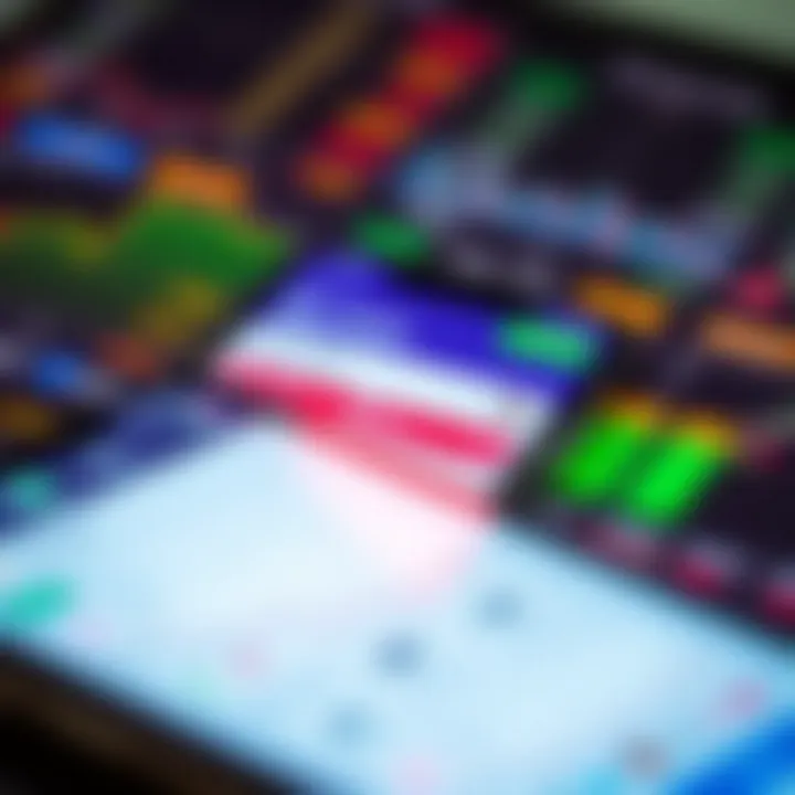 User interface showcasing a variety of trading options and market data on a smartphone screen