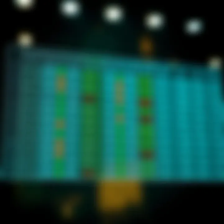 Dynamic programming table showing calculated costs and decisions for constructing an optimal binary search tree