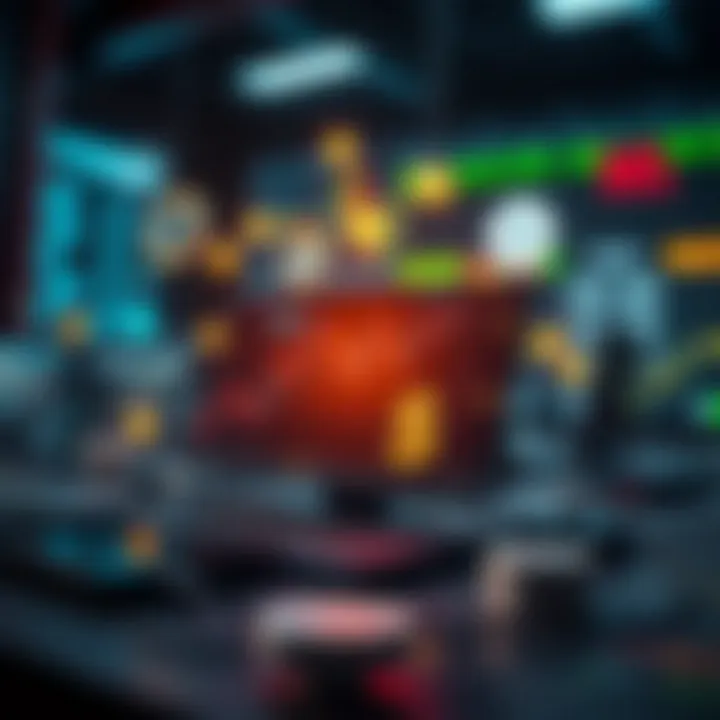 Digital Trading Platforms Enabling Investment-Free Trading Conceptual illustration of digital trading platforms showing connected devices and financial symbols