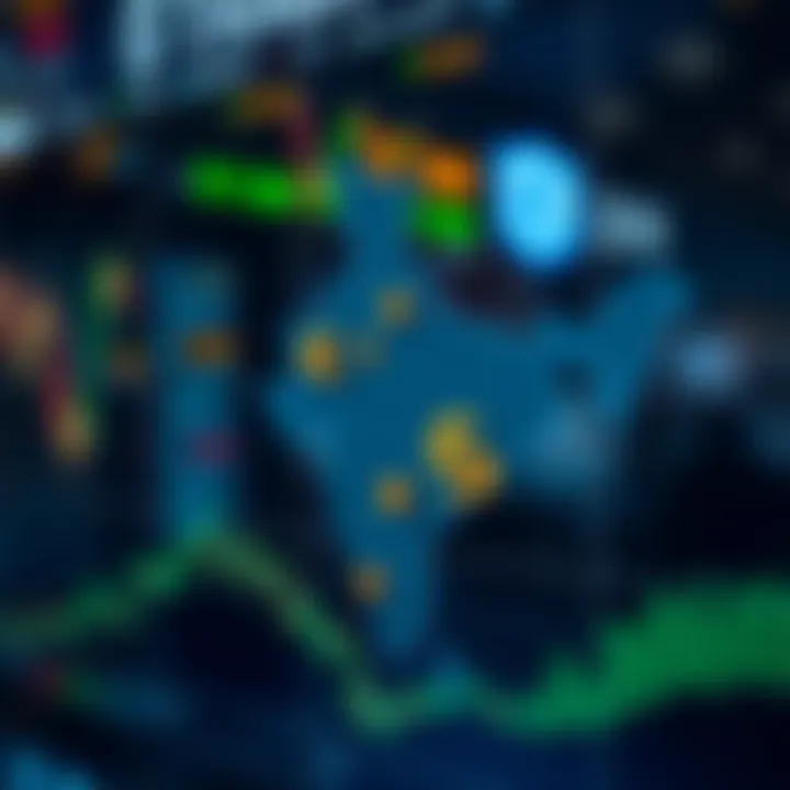 Illustration showing the Indian map with currency symbols and secure trading icons