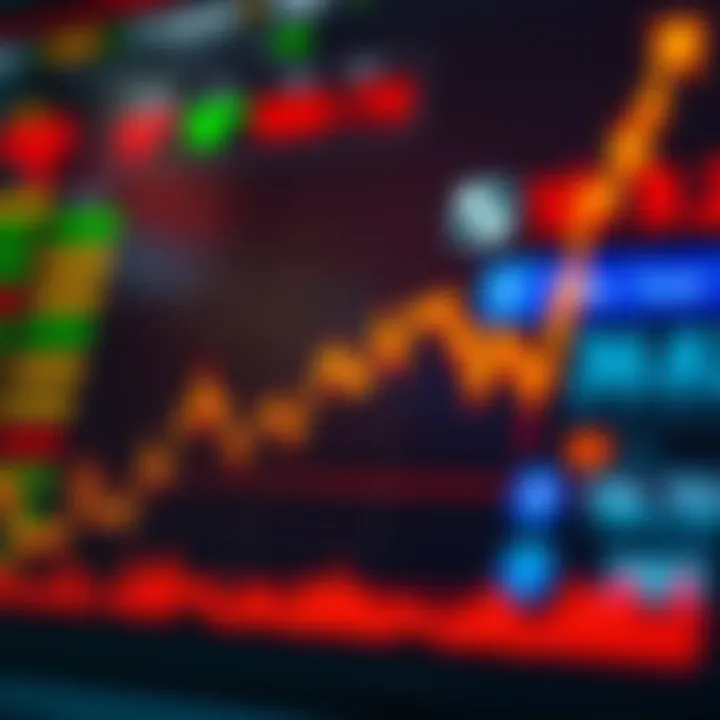 Graph showing currency exchange rate trends with upward movement