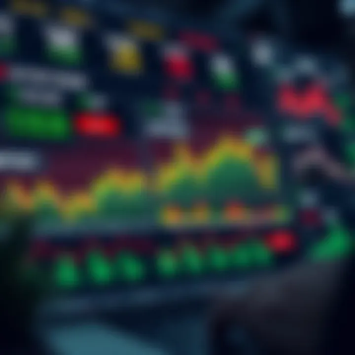 Dashboard of financial tools displaying sector trends and upcoming market events