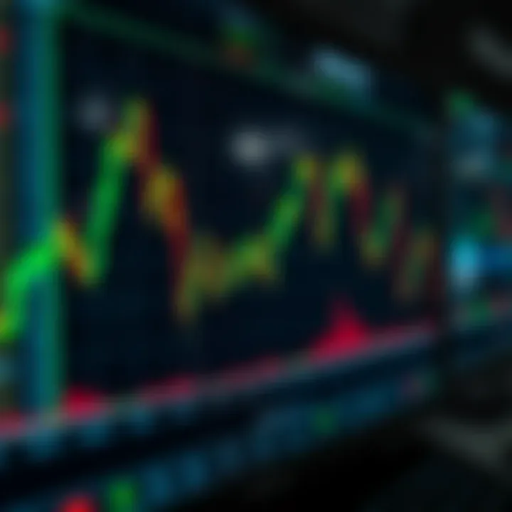 Currency Exchange Rate Trends on Trading Platform Graph showing currency exchange rates fluctuating on a digital trading platform