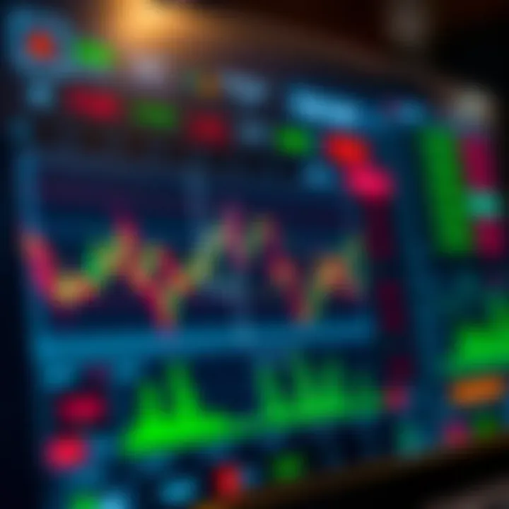 User interface of a secure trading app displaying stock market charts and legal compliance indicators