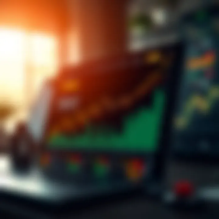 Illustration of financial growth charts and risk indicators related to opinion trading platforms