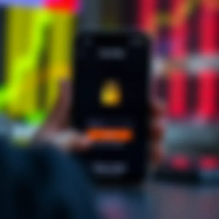 Secure login screen on a smartphone showing authentication for a financial trading platform