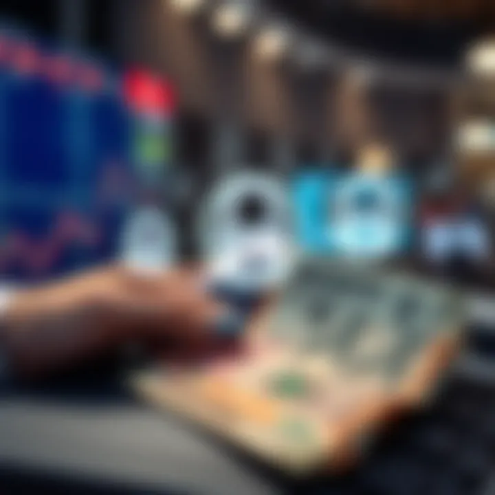 Secure digital transaction with encryption symbols and Indian currency