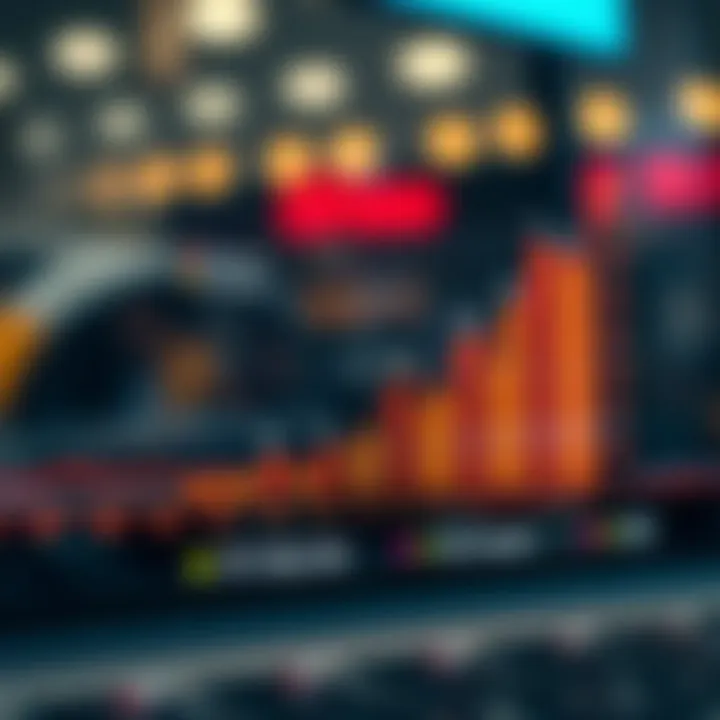 Graph illustrating growth of small investments over time with upward trends and data points