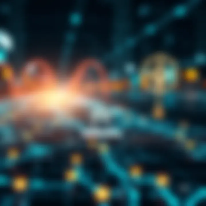 Visual representation of India's digital infrastructure with data connections and technology icons