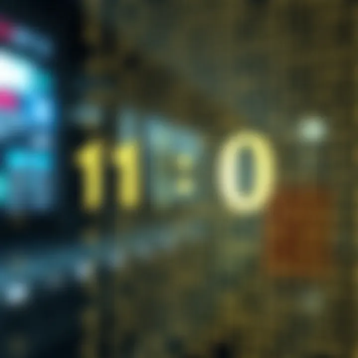 Diagram illustrating the conversion of a decimal number into its binary equivalent using positional values of bits