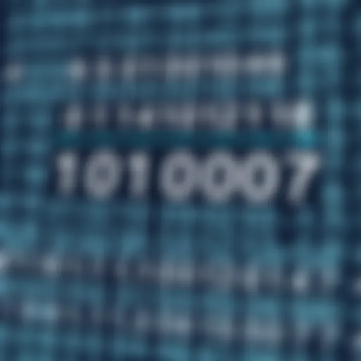 Diagram showcasing the binary numeral system with individual digits and their positional values