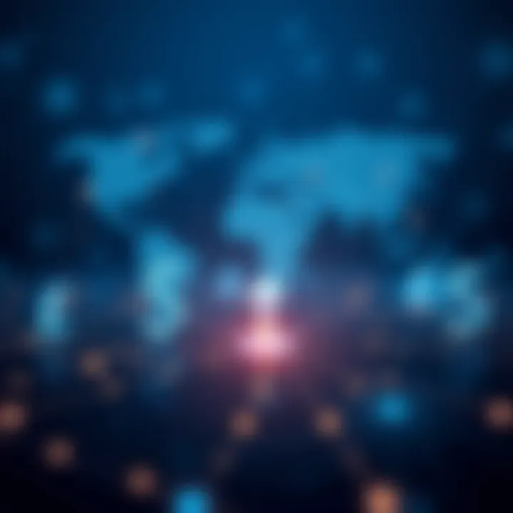 Global Currency Network Illustrating Forex Market Connectivity Conceptual representation of global currencies interconnected by digital networks on a blue background