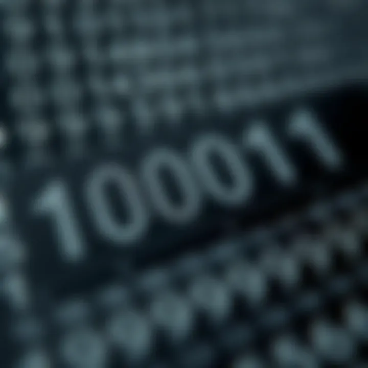 Illustration of binary digits aligned with decimal equivalents for conversion clarity