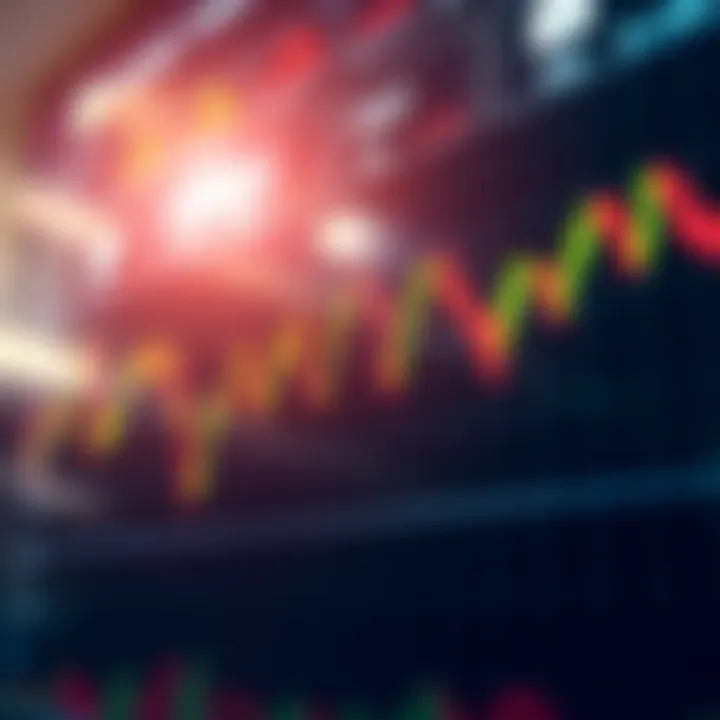 Graph showing fluctuating currency exchange rates on a digital trading platform