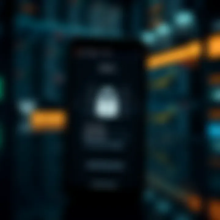 Secure login screen of a mobile trading app emphasizing data protection and user security