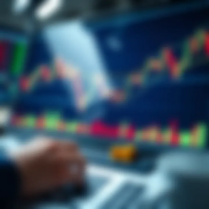 Illustration of forex trading strategies including technical charts, trend analysis and risk management tools