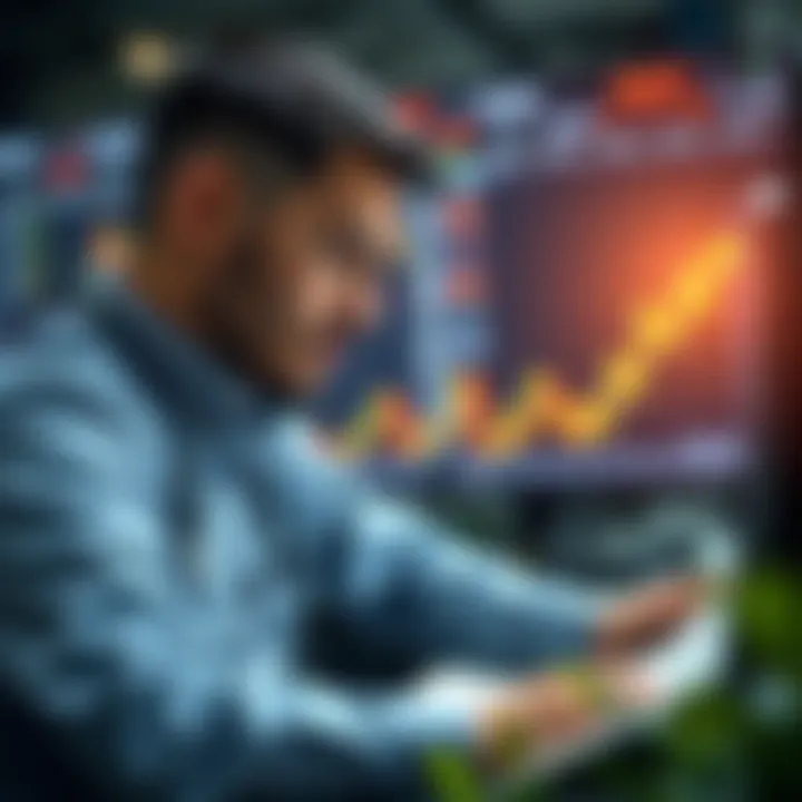 Illustration of a trader using updated chart patterns to enhance decision-making