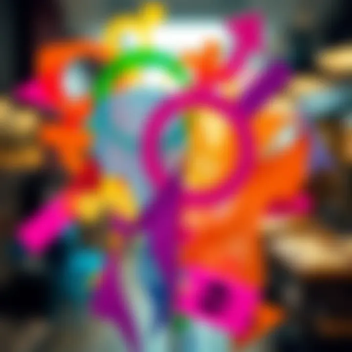 Colorful abstract representation of gender diversity with intertwined shapes symbolizing non-binary identities