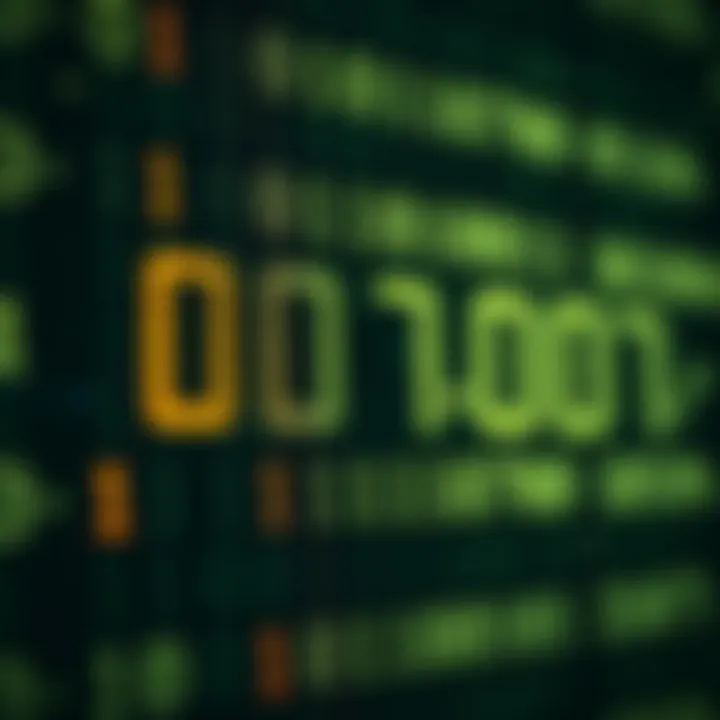 Diagram showing binary digits forming a digital number