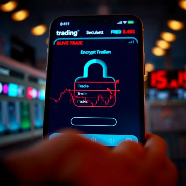Secure login screen highlighting encryption and authentication features for trading app security