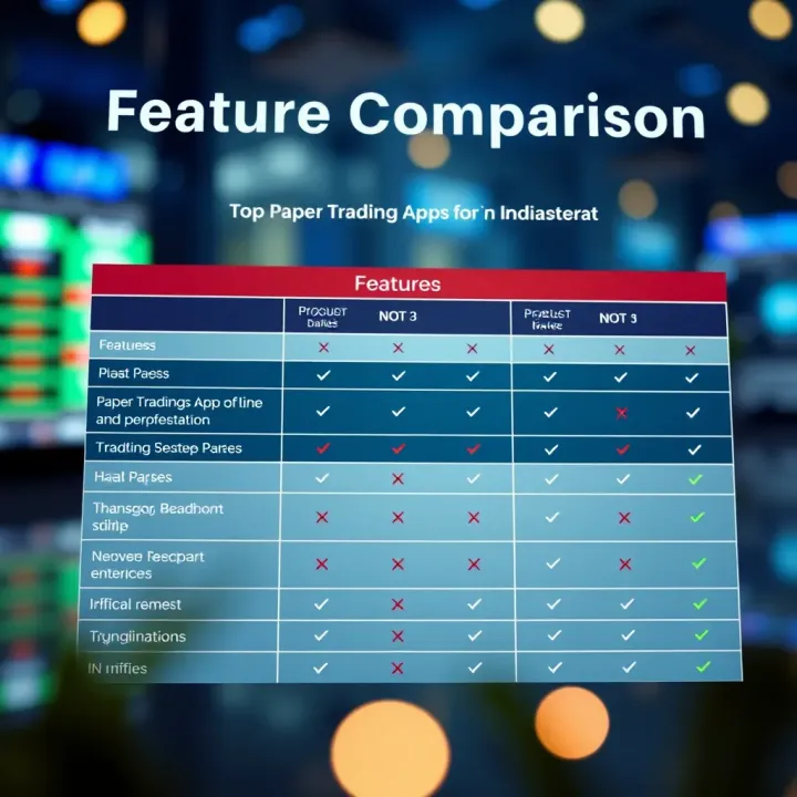 Comparison chart highlighting features of top paper trading apps for Indian investors