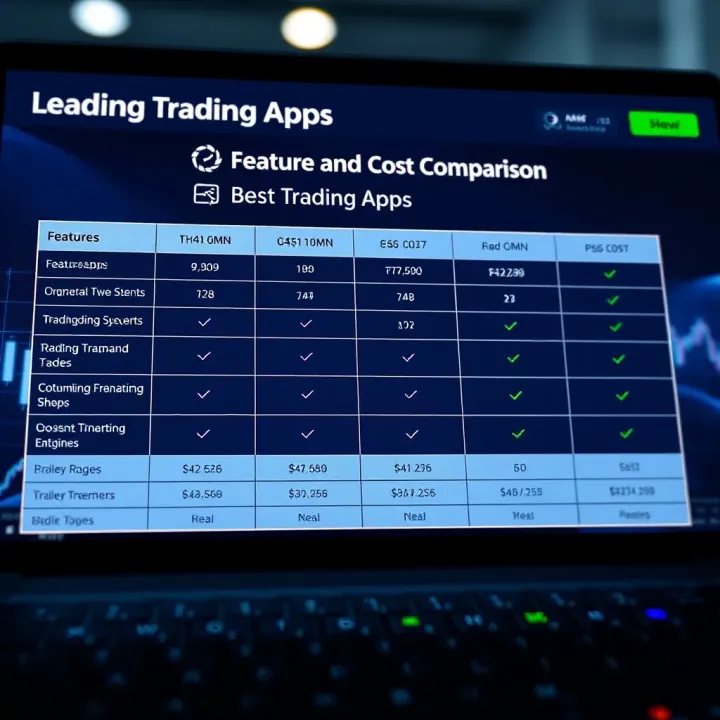 Comparison chart highlighting features and costs of top trading apps in India for investor decision-making