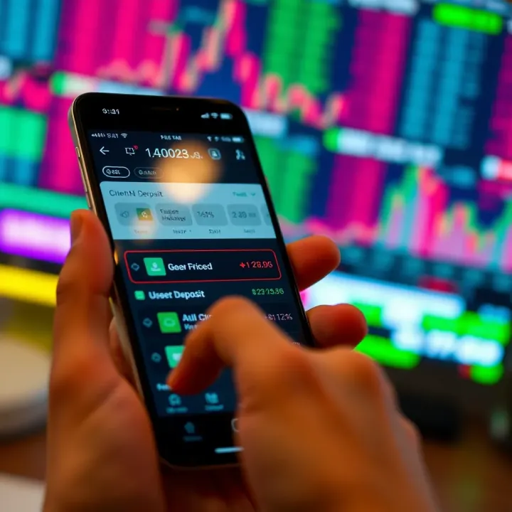 User interface showing options of low minimum deposit trading apps on a mobile device