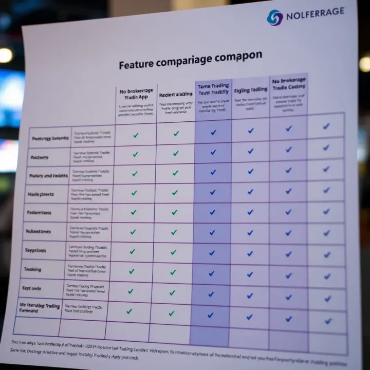Feature Comparison of No Brokerage Trading Apps in India Comparison chart illustrating features and benefits of different no brokerage trading platforms in India