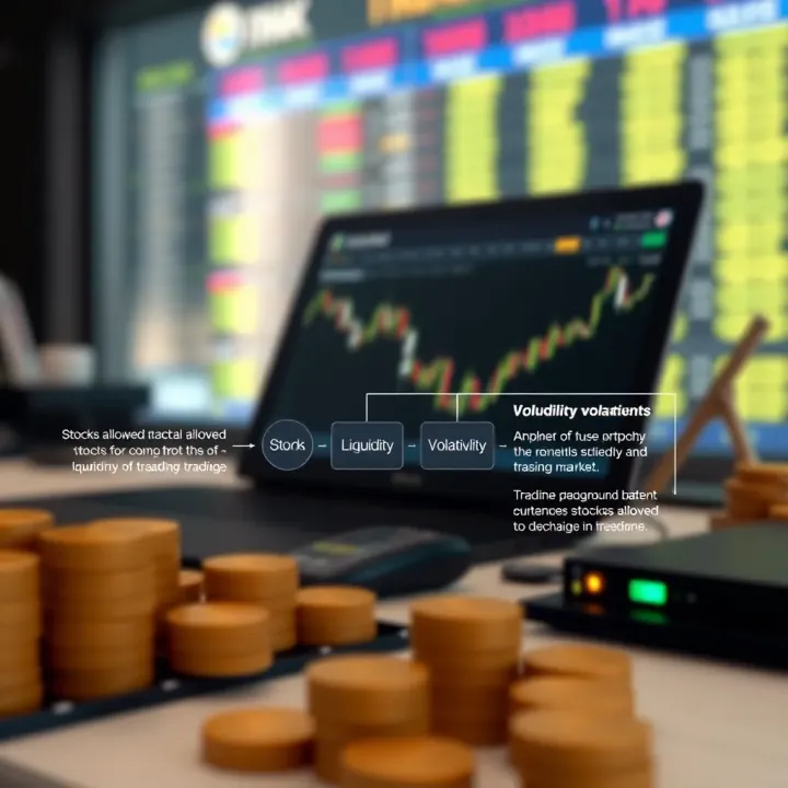 Key Criteria for Selecting Stocks in Intraday Trading Diagram illustrating criteria for selecting stocks for intraday trading with focus on liquidity and volatility