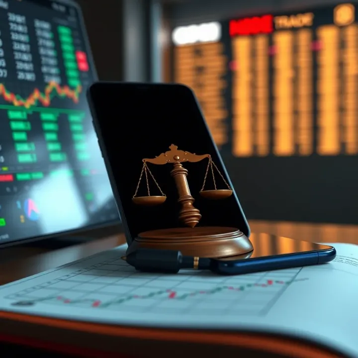 Illustration showing regulatory framework and legal documents guiding trading app operations in India