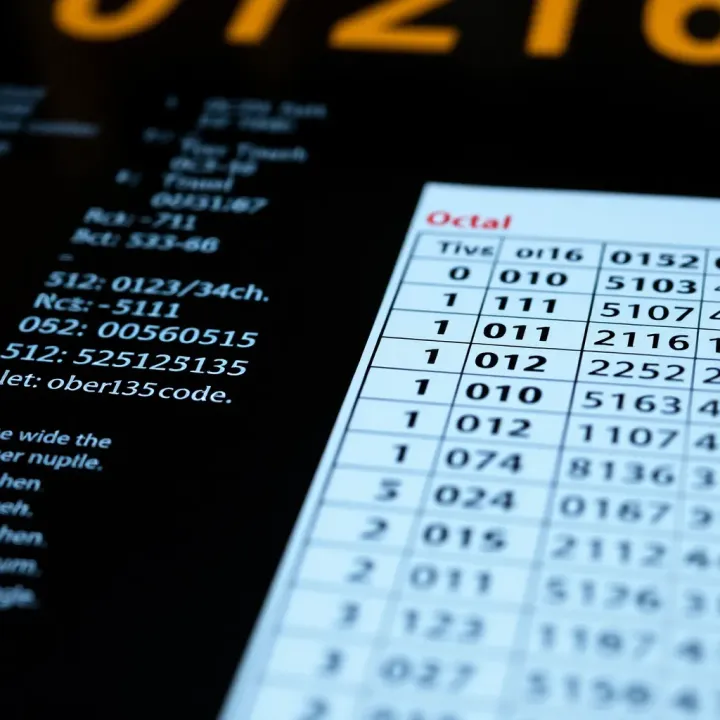 Diagram illustrating the conversion of octal numbers into binary code using the conversion table as a guide