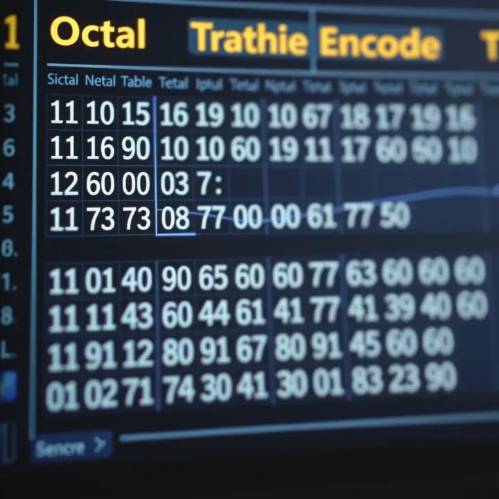 Truth table illustrating the relationship between octal input signals and their binary output equivalents