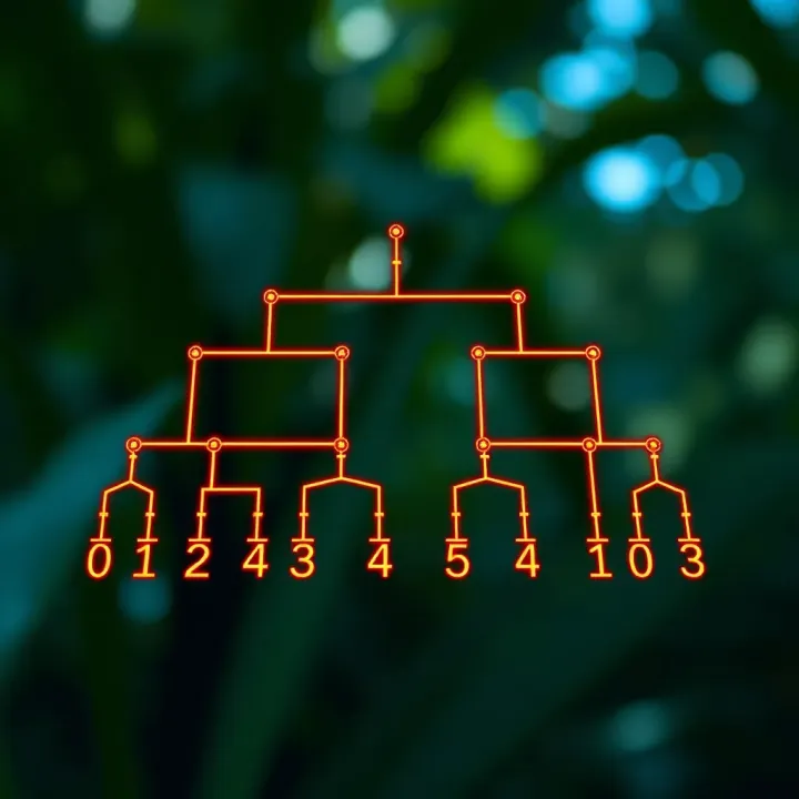 Diagram illustrating the structure of an optimal binary search tree with weighted nodes
