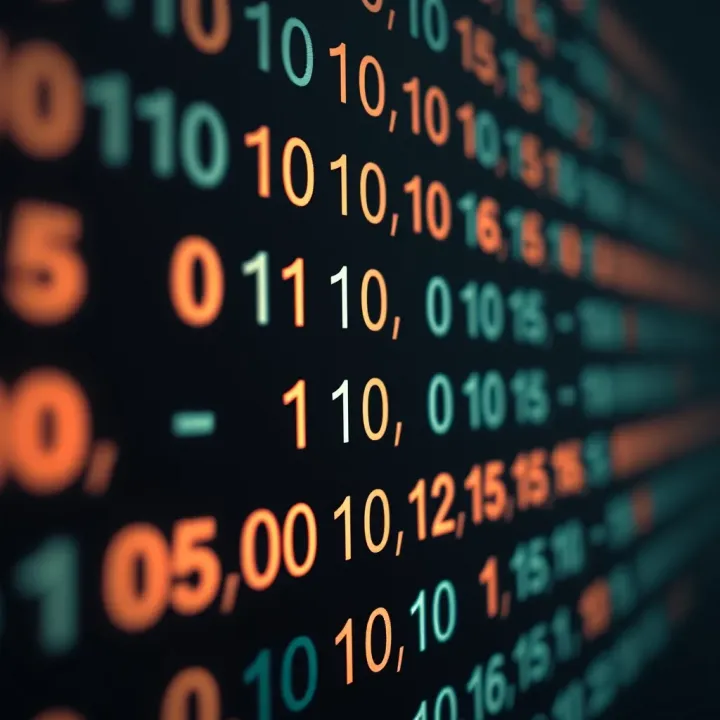 Illustration of binary digits aligned with their corresponding decimal place values