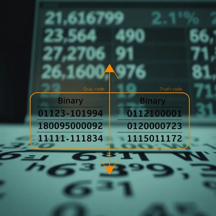 Diagram illustrating the conversion between binary and Gray code values