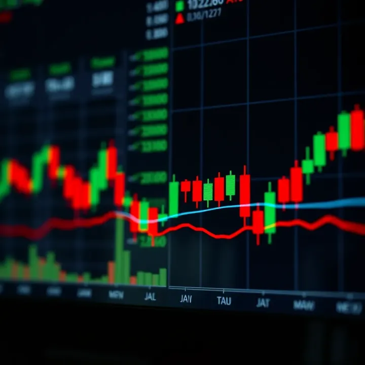 Illustration showing various common candlestick patterns used in trading such as doji, hammer, and engulfing candles