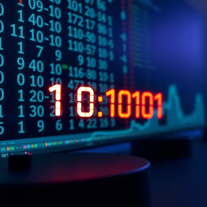Calculation showing the conversion of a binary numeral to its decimal equivalent