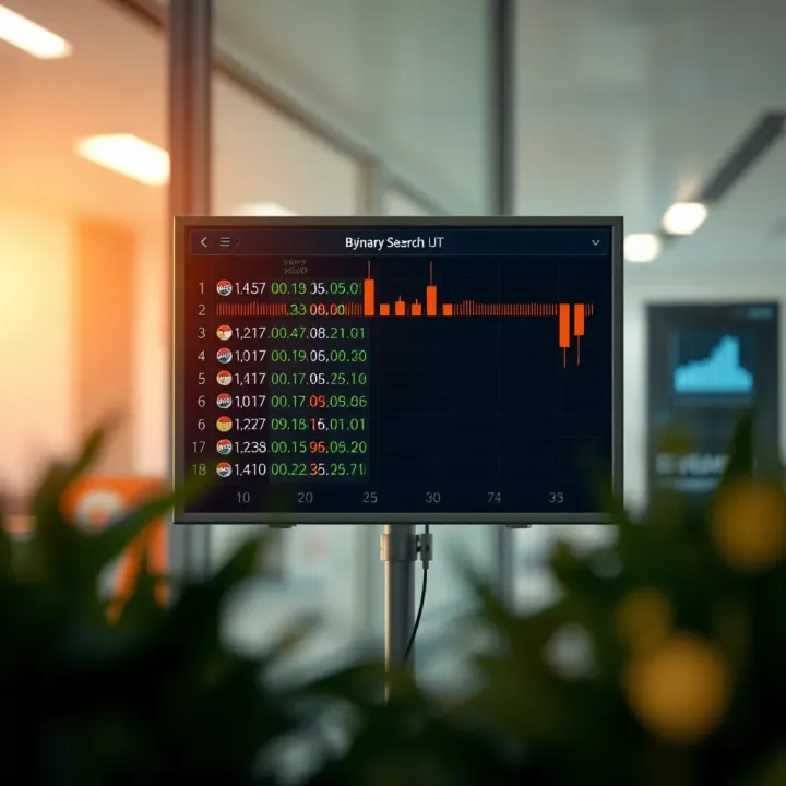 Chart showing binary search dividing a sorted list to find a target efficiently