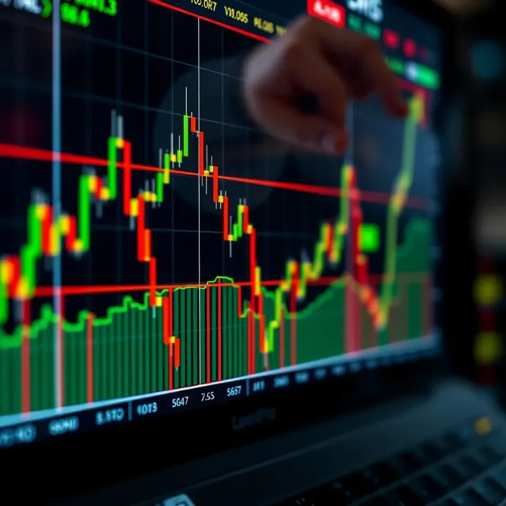 Real-time stock market chart highlighting breakout points and trend lines for effective trading decisions
